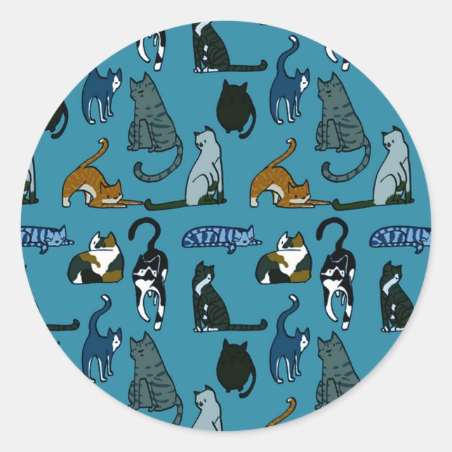 Kitty Corner Cat Pattern Stickers (Vorderseite)