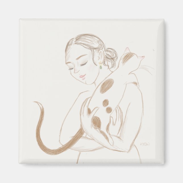 Kitty Cuddles Magnet (Vorne)