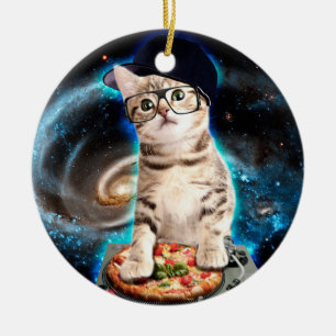 Kitty Dj Cat Keramik Ornament