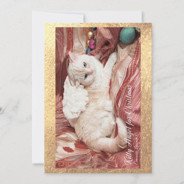Kitty Engel für Weihnachten Dankeskarte (Vorderseite)