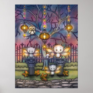 Kitty Feen in einer Herbstnacht Kunst Poster