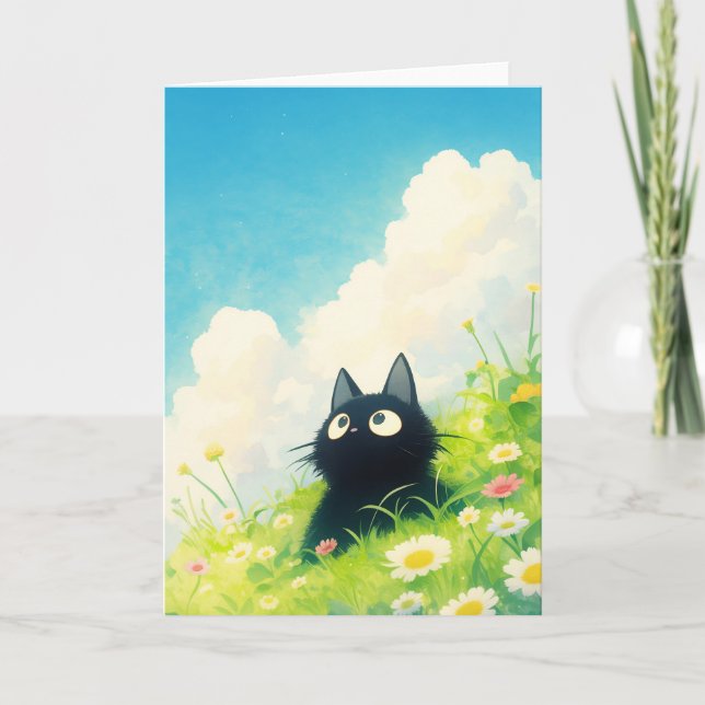 Kitty Friedliche Wiese Karte (Vorderseite)