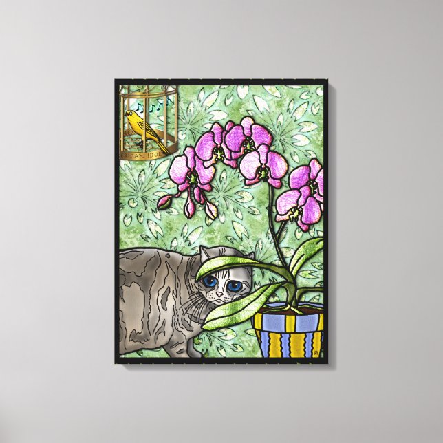 Kitty, Fuschia & Tweet (Gallery Wrapped Canvas) Leinwanddruck (Vorderseite)