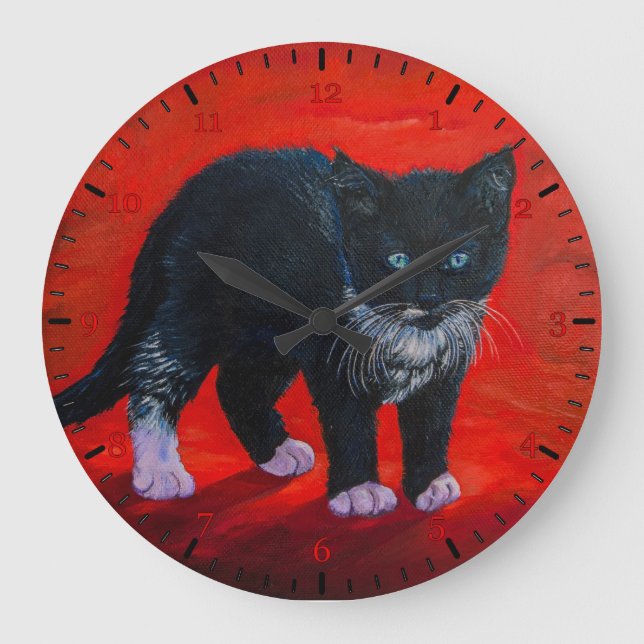 Kitty Große Wanduhr (Vorderseite)