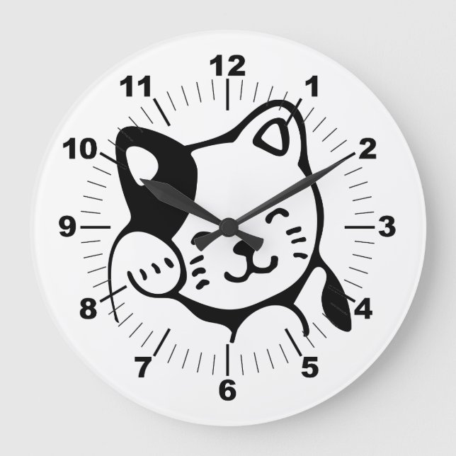 Kitty Große Wanduhr (Vorderseite)