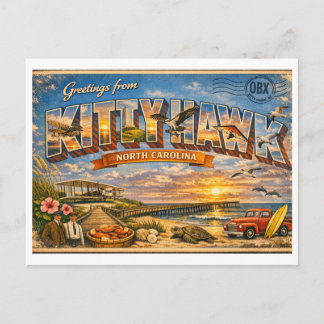 Kitty Hawk North Carolina Classic Postkarte