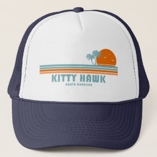 Kitty Hawk North Carolina Sun Palm Trees Truckerkappe