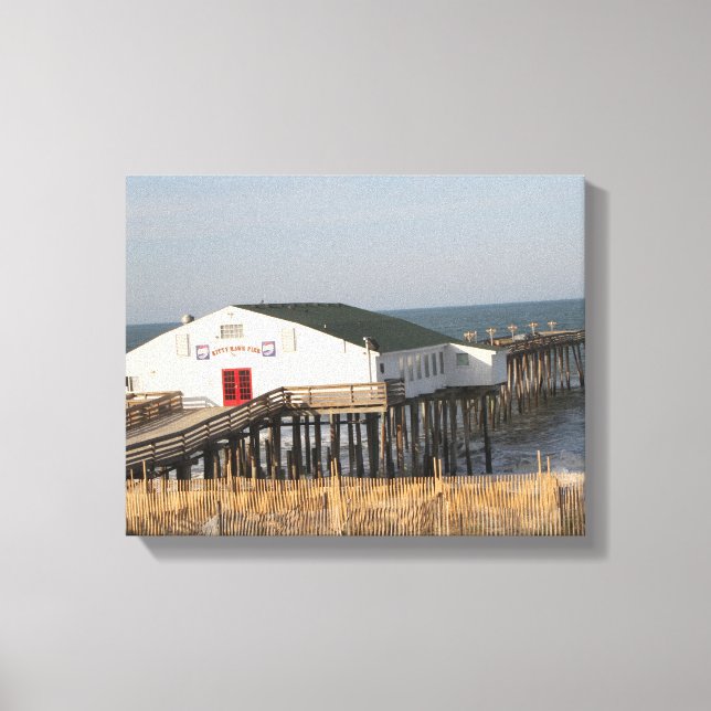 Kitty Hawk Pier, NC, Foto auf Leinwand (Vorderseite)