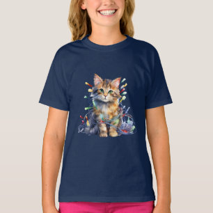 Kitty im Weihnachtslicht T-Shirt