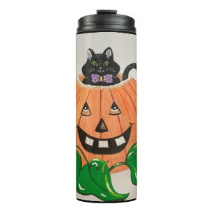 Kitty in Pumpkin Candy Jar Thermosbecher