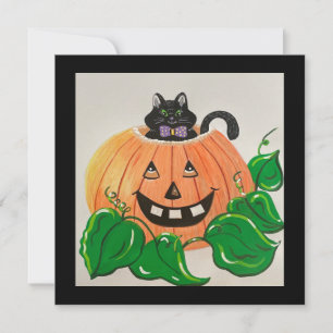 Kitty in Pumpkin Classic Einladung