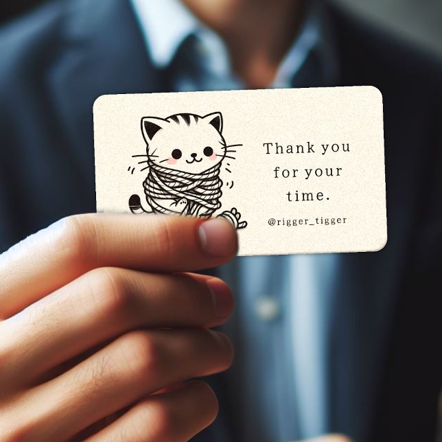 Kitty in Seilen, Visitenkarte (Shibari visiting card kitty in ropes)