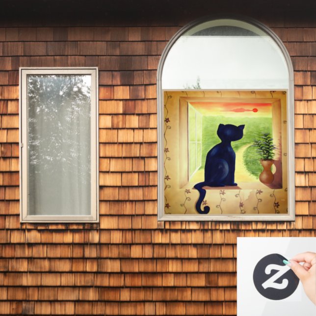 Kitty in the Window Fensteraufkleber (Fenster Zuhause)