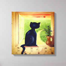 Kitty in the Window Leinwanddruck
