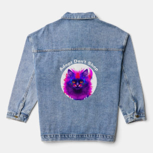 Kitty Kaleidoskop: Vibrant Cat Portrait Jeansjacke