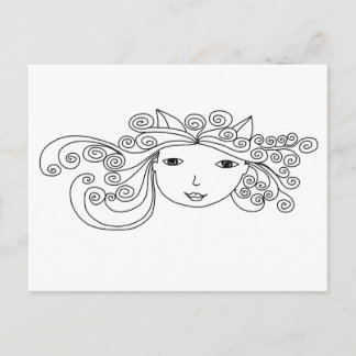 Kitty Kat Girl Postkarte