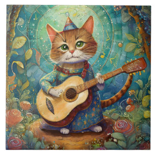 Kitty Kat Gitarre spielen Fliese