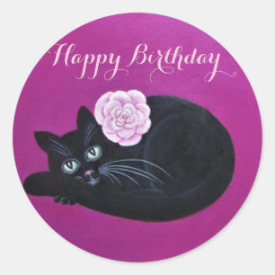 Kitty Kat/Happy Birthday Sticker