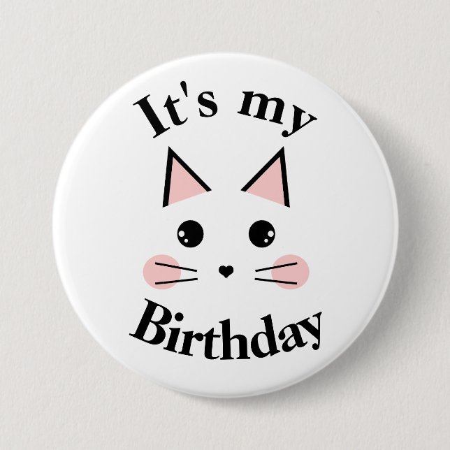Kitty Kat, ich habe Geburtstag Button (Vorderseite)