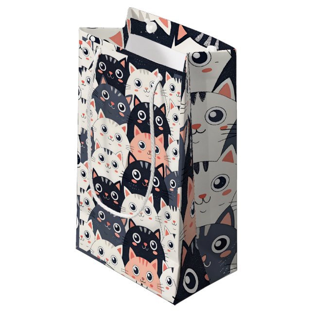 Kitty Kat Kaleidoscope Kleine Geschenktüte (Vorderseite Schrägansicht)