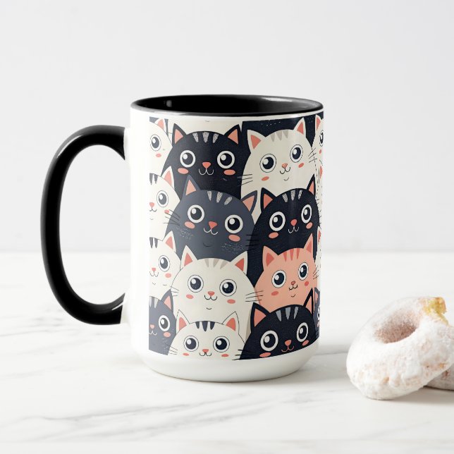 Kitty Kat Kaleidoscope Tasse (Mit Donut)