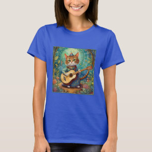 Kitty Kat spielt Gitarre T-Shirt