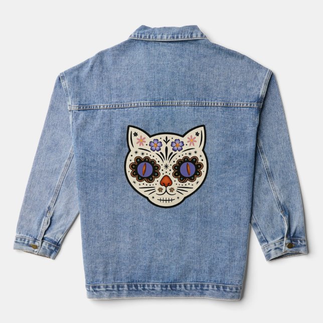 Kitty Kat Zucker Schädel Jeansjacke (Rückseite)