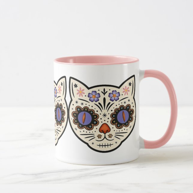 Kitty Kat Zucker Schädel Tasse (Rechts)