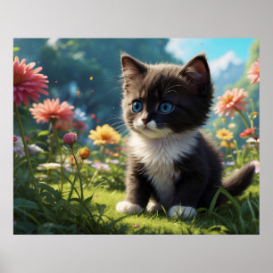 *~*  Kitty Katze 5:4 Katzenbaby Süße Tuxedo-Katze Poster