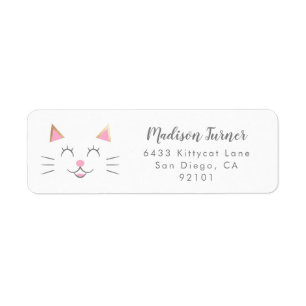 Kitty-Katzen-Gesichts-Rosa-GoldRücksendeadresse