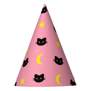 Kitty Katzen-Mond-und Stern-Party-Hut Partyhütchen