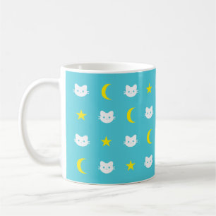 Kitty-Katzen-Mond und Stern-Tasse Kaffeetasse