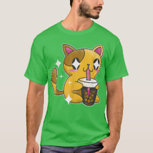 Kitty Kawaii Boba Tea Kata Japan T - Shirt
