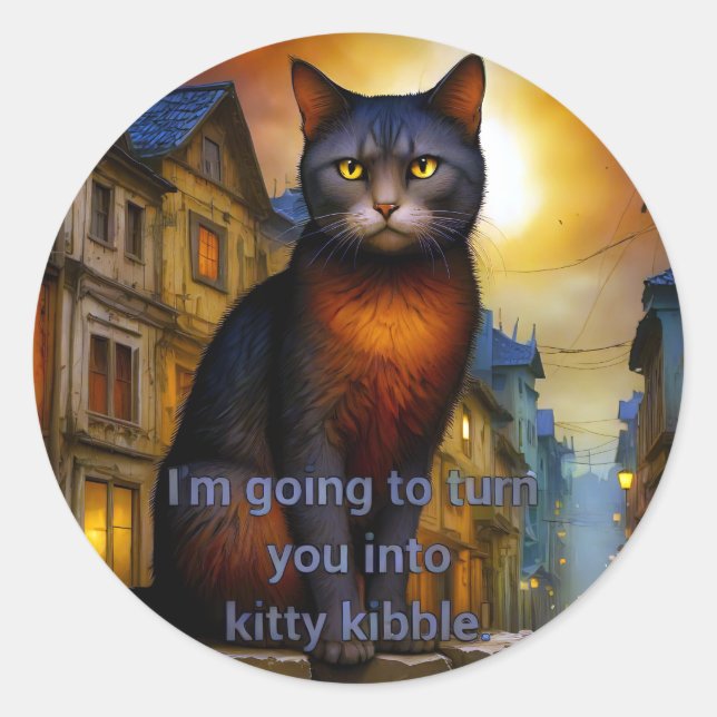 Kitty Kibble Runder Aufkleber (Vorderseite)