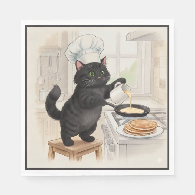 KItty Kichen Black Cat, Napkins Serviette (Vorderseite)