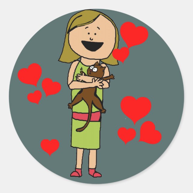 Kitty-Liebe-Aufkleber Runder Aufkleber (Vorderseite)