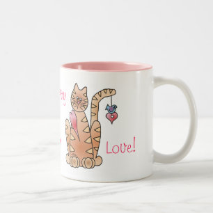 KITTY-LIEBE! durch SHARON SHARPE Zweifarbige Tasse
