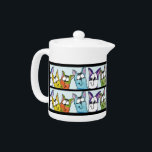 Kitty Lineup-farbige Katzen<br><div class="desc">Die farbenfrohen Felsen, die sich in diesem phantastischen Katzenliebhaber-Gesamtbild aufreihen. Originelles Design von Christie Black von Kreationen aus dem Herzen.</div>