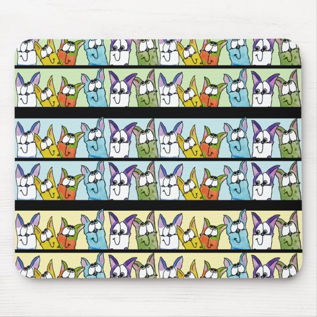 Kitty Lineup-farbige Katzen Mousepad (Vorne)