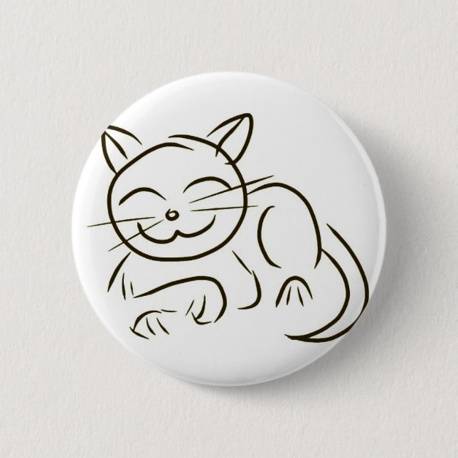 Kitty-Linie Zeichnen Button (Vorderseite)