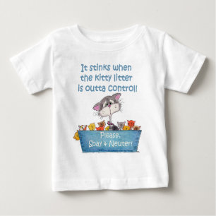 Kitty Litter Stinks Baby T-shirt