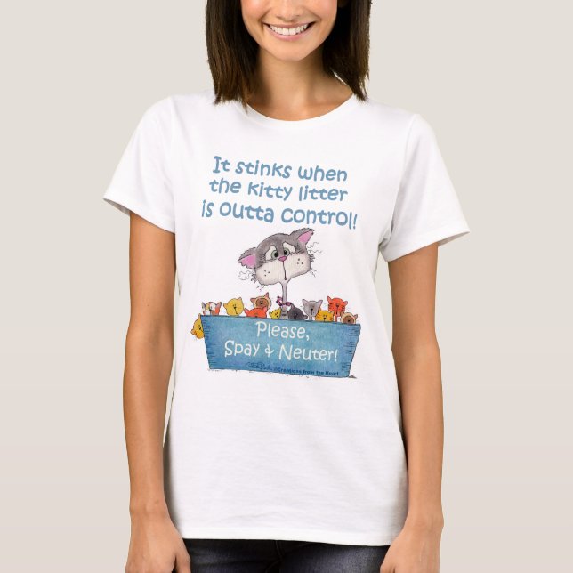 Kitty Litter Stinks T-Shirt (Vorderseite)