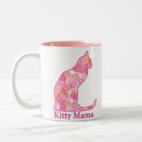 Kitty Mama Sitzkatze im rosa Fraktal Muster