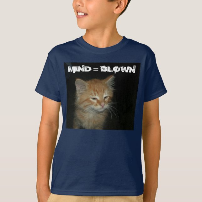 Kitty "MIND = BLOWN" Kids Basic T - Shirt (Vorderseite)
