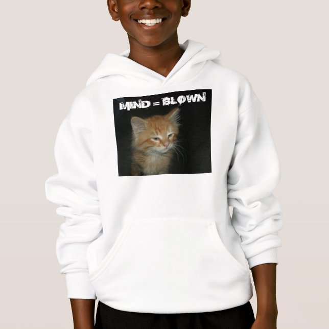 Kitty "MIND = BLOWN Kids Hooded Sweatshirt (Vorderseite)