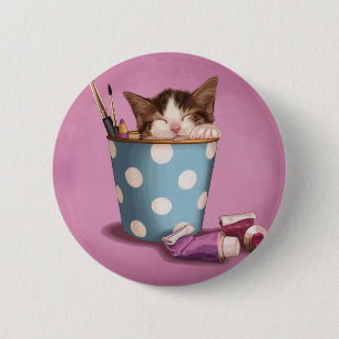 Kitty-Nickerchen Button