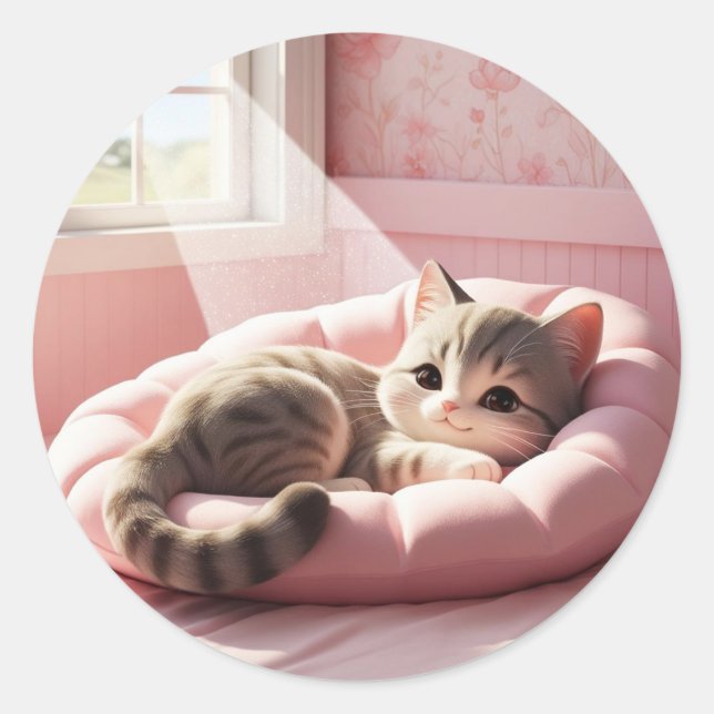 Kitty Nickerchen Sticker (Vorderseite)