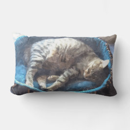 Kitty nimmt ein Nickerchen, Tabby Tiger Cat Schlaf Lendenkissen