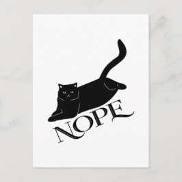 Kitty "Nope" komisches schwarzes Design Postkarte