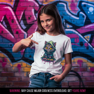 Kitty Not Cutie Böser Graffiti-Katzen-T-Shirt T-Shirt